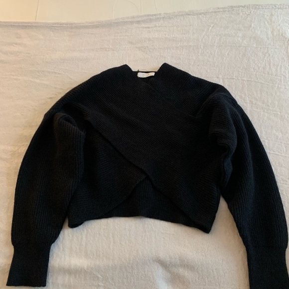 Oak + Fort Wrap Sweater (Black) - Picture 3 of 4